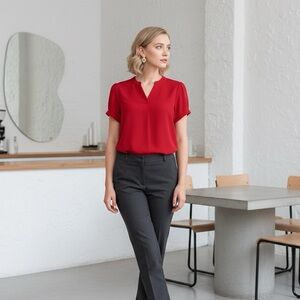 Elegant Red Women's Blouse